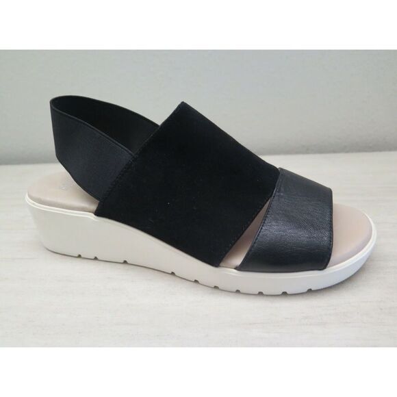 Johnston & Murphy Women's Sz 9M Black Suede Wedge Sandals - Picture 4 of 6